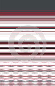 Vector pattern on lower part of dark grey-red-white striper design