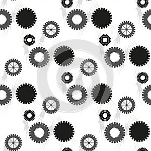 Vector pattern made of cogs. Seamless tiling background. Abstract business concept. Ornament with gears and wheels for wrapping