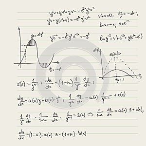 Vector pattern with mathematical formulas