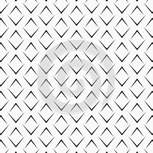 Vector pattern repeating black angle brackets on white background. Chevrons abstract ornament. Modern japanese scallops motif.