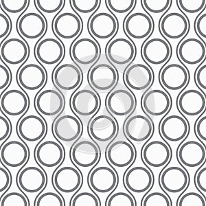 Vector pattern, repeating circles and wavy line, modern stylish monochrome