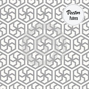 Vector pattern. Repeating geometric tiles with hexagonal elements