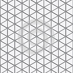 Vector pattern. Repeating striped triangles with shadow on hexagon.