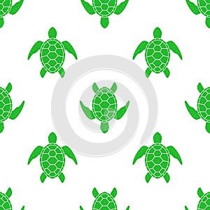 Vector pattern with sea turtle. Texture with turtle silhouette