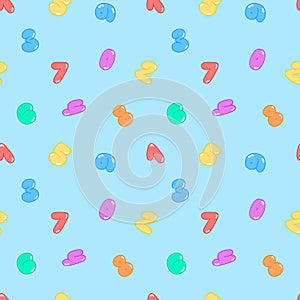 Vector pattern with a set of numbers in the style of bubbles, numbers from 0 to 9