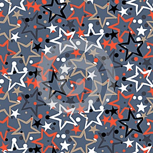 Vector pattern with stars