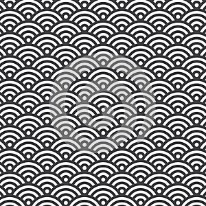 Vector pattern. Traditional japanese seigaiha ocean wave pattern.