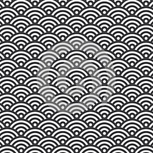 Vector pattern. Traditional japanese seigaiha ocean wave pattern. photo