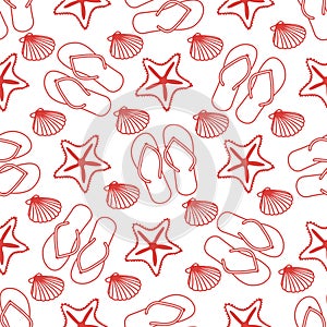 Vector pattern Travel Summer Holiday Beach shell