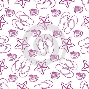 Vector pattern Travel Summer Holiday Beach shell