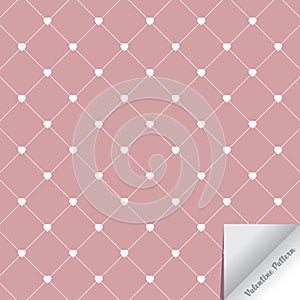 Vector pattern Valentine`s concept. Modern stylish texture. Repeating geometric tiles with abstract heart and rhombuses