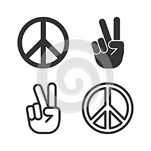 Vector peace icon set pictogram