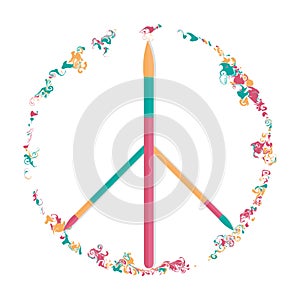 Vector peace symbol, the power of art