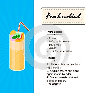 Vector peach cocktail