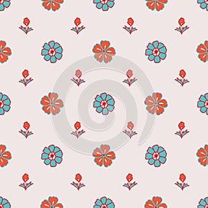 Vector pearl rose seamless pattern background: Boteh Buds