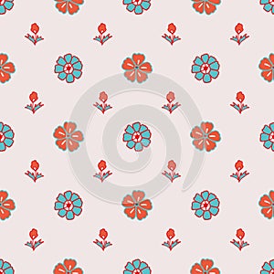 Vector pearl rose seamless pattern background: Boteh Buds photo