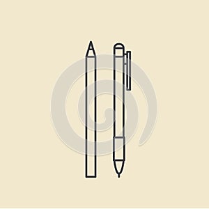 Vector of pen icons and pencil