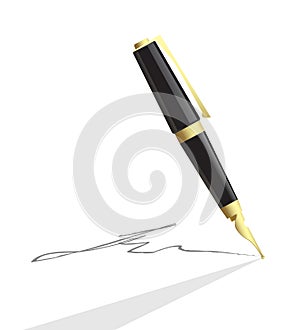 Vector pen making signature