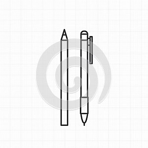 Vector of pen and pencil icons