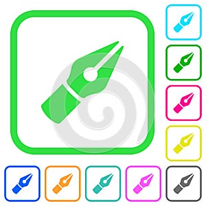 Vector pen vivid colored flat icons