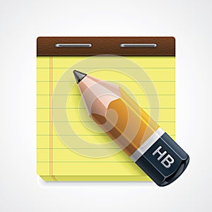 Vector pencil and notepad icon