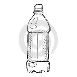 Vector Penciling Sketch Plastic Bottle