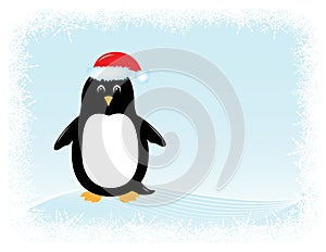 Vector penguin greeting card