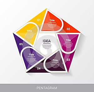 Vector pentagon infographic. Template for diagram, graph, presentation and chart. Business concept with five options, parts, steps