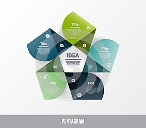 Vector pentagon infographic. Template for diagram, graph, presentation and chart. Business concept with five options, parts, steps