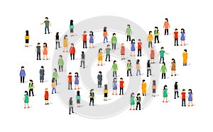 Vector people group crowd social team large person together people network communication