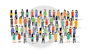 Vector people group crowd social team large person together people network communication