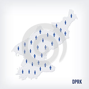 Vector people map of Democratic People`s Republic of Korea . The concept of population.