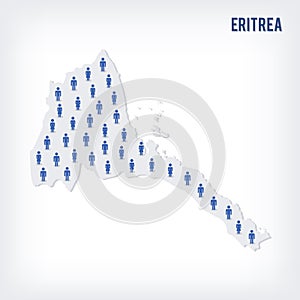 Vector people map of Eritrea . The concept of population. photo