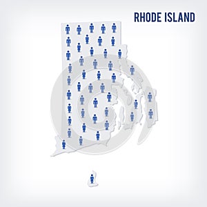 Vector people map of of State of Rhode Island. The concept of population.