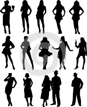 Vector people pose