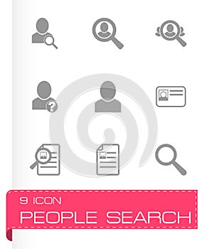 Vector people search icon set