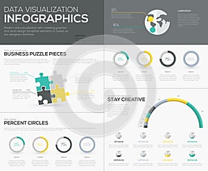 Vector percent infographics for creative data visualization