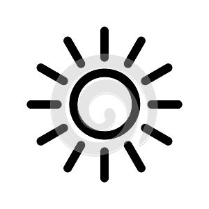 Vector perfect pixel screen brightness sun light icon perfect for web icons, mobile apps and company logos