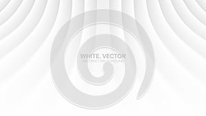 Vector Perspective Bent Smooth Lines Clear Blank Subtle Business White Abstract Background