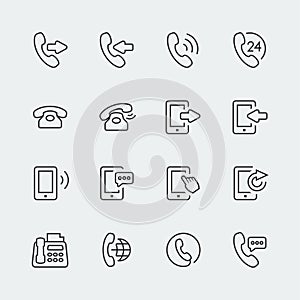 Vector phone and communication mini icons