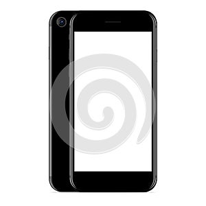 Vector phone design mock up phone black on white background