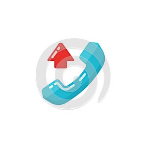 Vector Phone outgoing call Icon. contact and support icon vector design