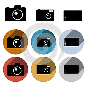 Vector photo camera icon set