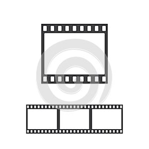 Vector photo frame icon. Film strip seamless