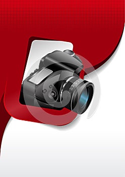 Vector photographic background with the camera in the rectangle