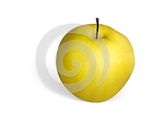 Vector of photorealistic golden apple on white background