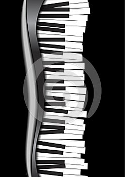 Vector : Piano keyboard with black background