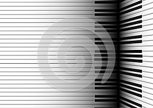 Vector : Piano keyboard and reflection on black background