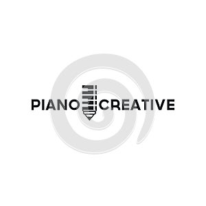 Vector piano shop. Music icon for audio store logo design inspiration