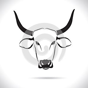 Vector of picture cow head design ,logo design,Farm Animals,Black and white picture,Line animal,on the white background